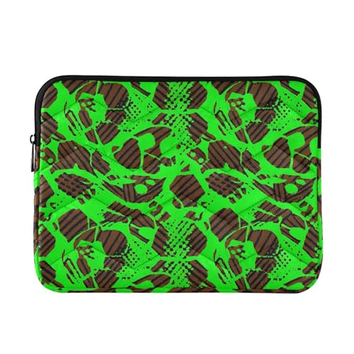 Slim Laptop Tasche für Damen, Computertasche, Fußball, Grün, Braun von ODAWA