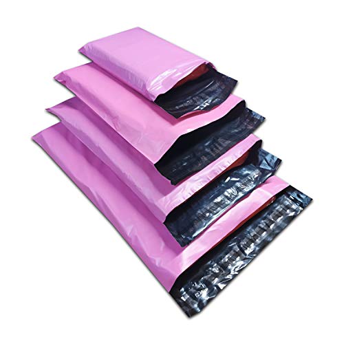 Versandtaschen, in verschiedenen Größen, Kunststoff, Pink, 100 Stück von ODL Packaging