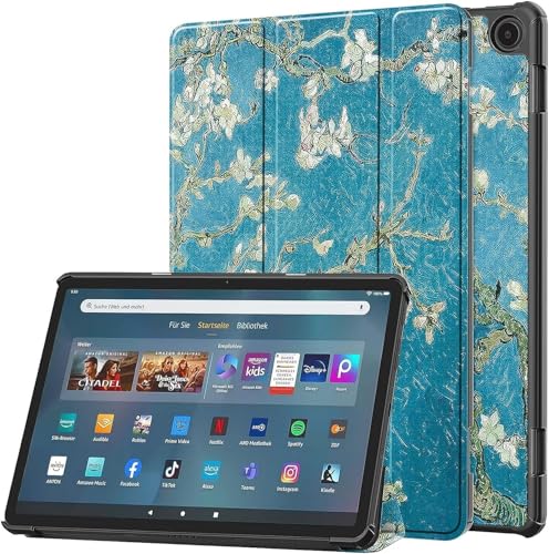 ODQQDO 11-Zoll-Tablet-Hülle 2023 Smart Case mit Auto Schlaf/Wach Ständer Schutzhülle Flip Cover,Nicht verfügbar für ipad 10.2(Apricot Blossom) von ODQQDO