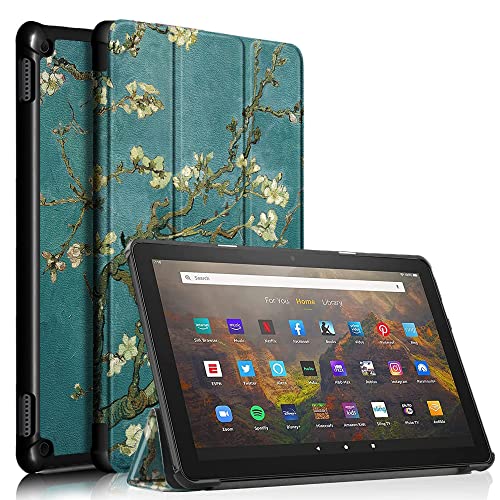 ODQQDO Tablet-Fall für 10 & ＨＤ 10 Plus (nur mit 11 Generation, 2021 Release)- Smart Stand Protective Case Ultra Light mit Auto Sleep Wake-Apricot Blossom von ODQQDO