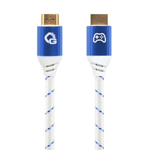 OEHLBACH GAMING New Game Blue – 2 Meter – HDMI 2.1b Kabel – Ultra High Speed zertifiziert, 8K@60Hz, eARC, ALLM, VRR, DSC – kompatibel mit PS5, Xbox Series X/S, Nintendo Switch, PC – Weiß – 1 Stück von OEHLBACH GAMING