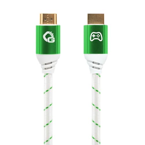 OEHLBACH GAMING New Game Green – 2 Meter – HDMI 2.1b Kabel – Ultra High Speed zertifiziert, 8K@60Hz, eARC, ALLM, VRR, DSC – kompatibel mit PS5, Xbox Series X/S, Nintendo Switch, PC – Weiß – 1 Stück von OEHLBACH GAMING