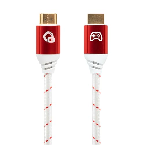 OEHLBACH GAMING New Game Red – 2 Meter – HDMI 2.1b Kabel – Ultra High Speed zertifiziert, 8K@60Hz, eARC, ALLM, VRR, DSC – kompatibel mit PS5, Xbox Series X/S, Nintendo Switch, PC – Weiß – 1 Stück von OEHLBACH GAMING