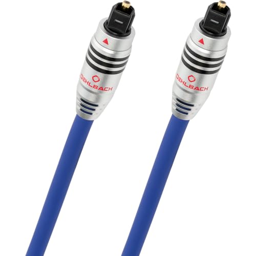 OEHLBACH Series 80 - High-End optisches Digitalkabel mit vollmetall Toslink-Stecker (Digital-Audiokabel - Heimkino, Soundbar, Blu-Ray Player & PS4pro, Xbox One) 7,5 m - blau von OEHLBACH
