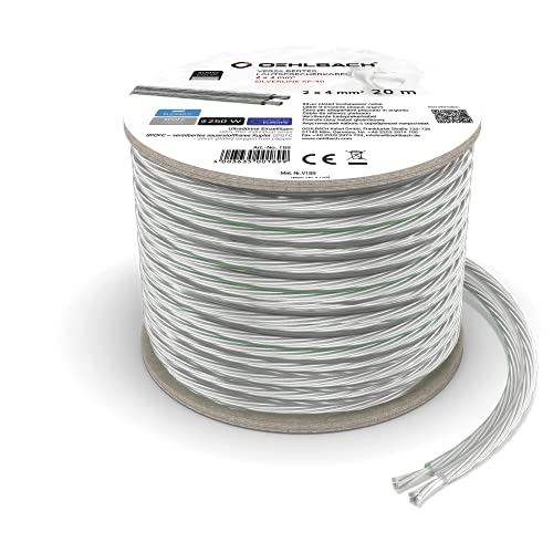 Oehlbach Silverline SP-40 - Stereo HI-FI Lautsprecherkabel - Boxenkabel mit SPOFC (versilbertes Kupfer) 2x4mm² - Mini Spule Lautsprecher Kabel - 10m von OEHLBACH