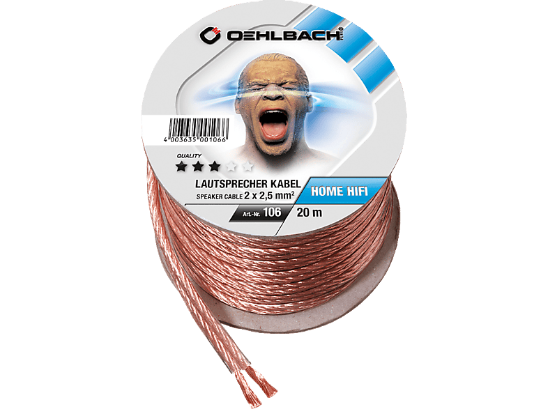 OEHLBACH Speaker Wire SP-25 2000 Lautsprecherkabel 2 x 2,5 qmm, Mini Spule, Lautsprecherkabel, 20 m OEHLBACH Speaker Wire SP-25 2000 Lautsprecherkabel 2 x 2,5 qmm, Mini Spule, Lautsprecherkabel, 20 m von OEHLBACH