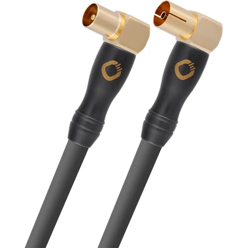 OEHLBACH Transmission Shift HD Antennenkabel gewinkelt, 90 Grad (Made in Germany - 4K UltraHD Koaxial Kabel für TV, Radio, Kabelfernsehen - HDTV, 4-Fach Schirmung) - 10m anthrazit von OEHLBACH