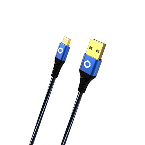 OEHLBACH USB Plus Micro - USB-Kabel für Android - USB Typ A 2.0 zu MicroB - PVC-Mantel - OFC, blau/schwarz - 2,0m von OEHLBACH