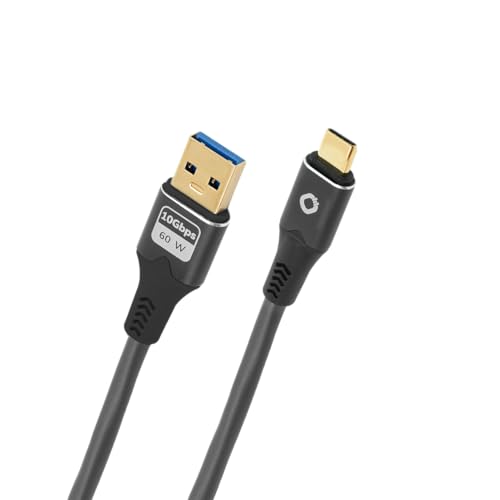 OEHLBACH USB Pulse AC - USB Typ A auf Typ C Kabel – 10 Gbps Datenrate, TPE-Mantel, OFC Innenleiter, bis zu 60 Watt Ladeleistung, anthrazit – 2 m von OEHLBACH