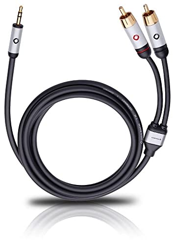 OEHLBACH i-Connect Audio Kabel J-35/R - Klinke 3,5 mm auf 2 x Cinch - analog - Stereo - schwarz- 3m von OEHLBACH