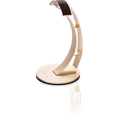 Oehlbach Alu Style - Hochwertiger Kopfhörerständer im exklusiven Design - Aluminium eloxiert - Materialschonende Lederablage für Kopfhörer - sandgold von OEHLBACH