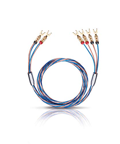 Oehlbach Bi-Tech 4 L 300 - Lautsprecherkabel-Set Bi-Wiring versilbert 2x2,5/2x4,0 mm² mit Kabelschuh-Verbinder - 2 x 3 m - blau/Kupfer Oehlbach Bi-Tech 4 L 300 - Lautsprecherkabel-Set Bi-Wiring versilbert 2x2,5/2x4,0 mm² mit Kabelschuh-Verbinder - 2 x 3 m - blau/Kupfer von OEHLBACH