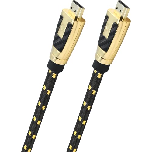 OEHLBACH Carb Connect Ultra High Speed HDMI 2.1 Kabel - 48 Gbps, 8K/60Hz, 4K/120Hz, monokristallines HPOCC® Kupfer, 24kt vergoldete Kontakte, 4-fach Abschirmung, Vollmetallstecker, Gewebemantel - 12m von OEHLBACH