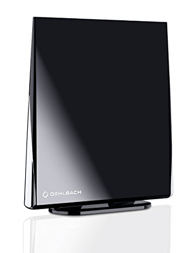 Oehlbach Digital Flat 2.5 - Aktive DVB-T & DVB-T2 HD Antenne mit omni-direktionalen Empfang - Rauscharm & abnehmbarer Verstärker - schwarz von OEHLBACH