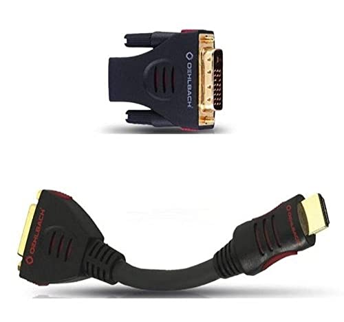 Oehlbach HS/DVI Adapter - Adapter HDMI Buchse (w) auf DVI-D Stecker (m) - Hohe Kontaktsicherheit & Bidirektional einsetzbar - schwarz von OEHLBACH