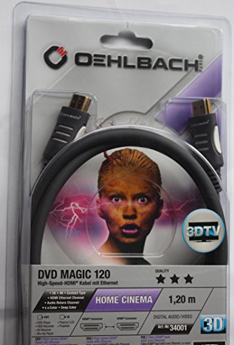 Oehlbach High-Speed HDMI Kabel mit Ethernet D1C34001 DVD Magic 1,20 M FullHD - 4K Ultra HD von OEHLBACH