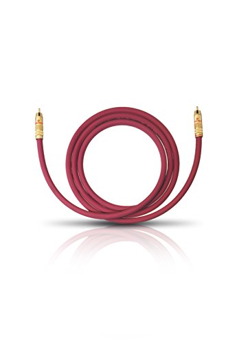 Oehlbach NF 214 Sub 100 - Erstklassiges Subwoofer-Kabel mit mehrfach Schirmung - 1x Cinch/1x Cinch, versilberter Innenleiter - 1m - Bordeaux von OEHLBACH