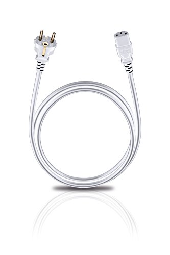 Oehlbach Powercord C13 / 150 - Netzkabel mit Schukostecker & Kaltgerätekupplung - VDE geprüft, hochflexibel, hervorragende Kontaktsicherheit - 1,5m - weiß von OEHLBACH