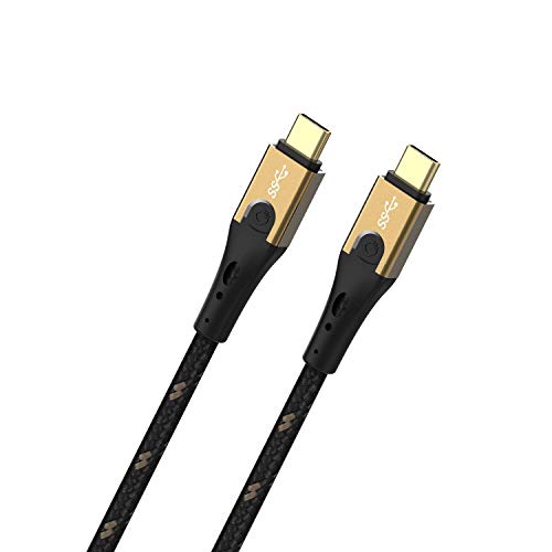 Oehlbach Primus USB-Kabel Typ C zu Typ C - State of The Art - Super Speed 10 Gbit/s 40W Fast Charge Schnellladung hochflexibel HPOCC 3 Fach Schirmung 4K 60Hz - Farbe Schwarz/Gold - 2 Meter von OEHLBACH