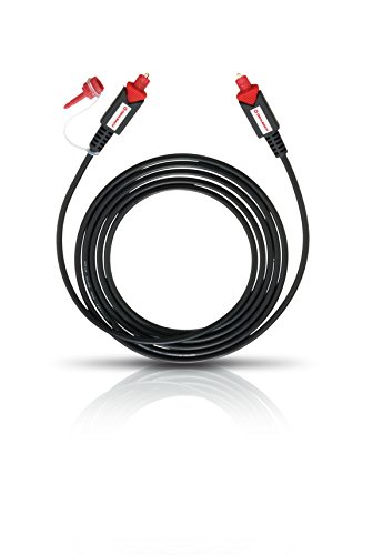 Oehlbach Red Opto Star 1500 - Hochwertiges & flexibles optisches Toslink Digitalkabel mit 3,5mm LWL-Klinken Adapter - 15m - schwarz von OEHLBACH