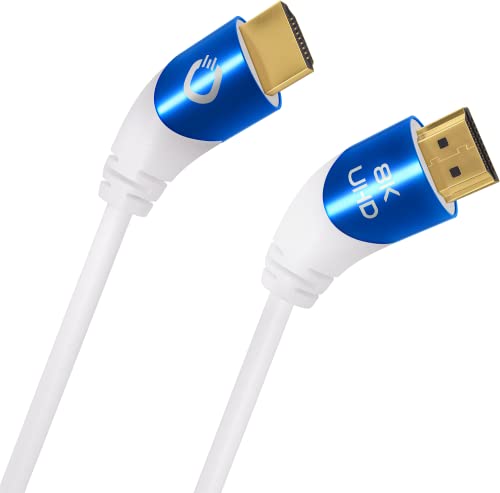 Oehlbach Shape Magic 40-8K Ultra High Speed 2.1 HDMI-Kabel - Zertifiziert 48 Gbps (40 Grad Winkelstecker 3-Fach Schirmung OFC Kupfer Vollmetallstecker) weiß - 1,5m von OEHLBACH