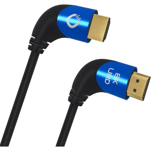 Oehlbach Shape Magic 90 UHD - 8K Ultra High Speed 2.1 HDMI-Kabel - Zertifiziert 48 Gbps (90 Grad Winkelstecker, OFC Kupfer, 4K@120Hz, 8K@60Hz, eARC, dynamisches HDR) - schwarz 1,5m von OEHLBACH