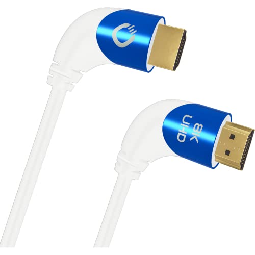 Oehlbach Shape Magic 90 UHD - 8K Ultra High Speed 2.1 HDMI-Kabel - Zertifiziert 48 Gbps (90 Grad Winkelstecker, OFC Kupfer, 4K@120Hz, 8K@60Hz, eARC, dynamisches HDR) weiß - 2m von OEHLBACH