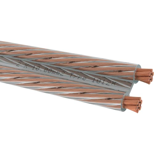 Oehlbach Speaker Wire SP-100 - Stereo HI-FI Lautsprecherkabel - Boxenkabel mit OFC (sauerstofffreies Kupfer) 2x10 mm² - Mini Spule Lautsprecher Kabel - Glasklar 10 Meter von OEHLBACH
