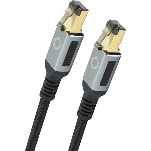 Oehlbach Stream Primus - State of The Art - High End CAT 8.1 Streaming Netzwerkkabel 40 Gbits RJ45 3-Fach Schirmung Gewebemantel Twisted Pair - SPOFC Kupfer - 25cm von OEHLBACH