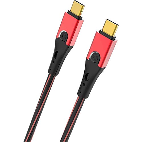 Oehlbach USB-Evolution CC - hochwertiges USB-Kabel 3.1 USB-C auf 3.1 USB-C - SPOFC, PVC-Mantel - Lade-und Datenkabel schwarz/rot - 50cm von OEHLBACH