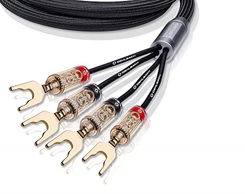 Oehlbach XXL Fusion Four - High-End Bi-Wiring Lautsprecherkabel Stereo Set mit Kabelschuh-Verbinder - Made in Germany - 2 x 4m - schwarz von OEHLBACH