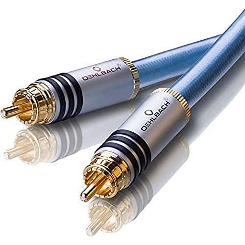 Oehlbach XXL Series 2 - High-End Stereo Audio Cinchkabel (Made in Germany, mehrfach Schirmung, HPOCC Kupfer, RCA Stecker) - 2 x 1,25 Meter blau von OEHLBACH