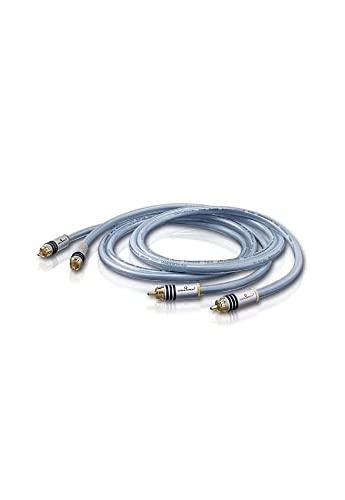 Oehlbach XXL Series 2 - High-End Stereo Audio Cinchkabel (Made in Germany, mehrfach Schirmung, HPOCC Kupfer, RCA Stecker) - 2 x 1,75 Meter blau von OEHLBACH