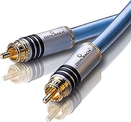 Oehlbach XXL Series 2 - High-End Stereo Audio Cinchkabel (Made in Germany, mehrfach Schirmung, HPOCC Kupfer, RCA Stecker) - 2 x 50cm blau von OEHLBACH