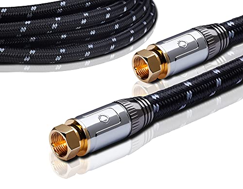 Oehlbach XXL Transmission Ultra S - High End HPOCC Sat-Kabel, Antennenkabel für Satellit und Sky Receiver - F-Steckern m/m, DVB-S/S2, Full HD, HDTV, 4k, UHD - 75cm, schwarz/grau von OEHLBACH