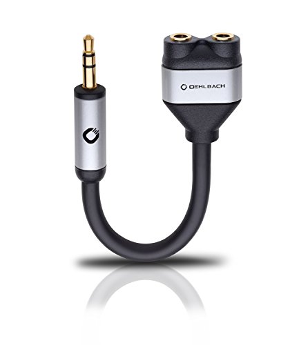 Oehlbach i-Connect J-AD Mobiler Y-Adapter, 3,5 mm Klinke auf 2 x 3,5 mm Klinke - schwarz von OEHLBACH