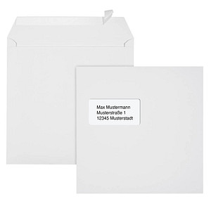 ÖKI Briefumschläge quadratisch mit Fenster weiß haftklebend 500 St. von ÖKI