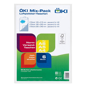 ÖKI Luftpolstertaschen Mix-Pack weiß für DIN A4, A5, A6 von ÖKI