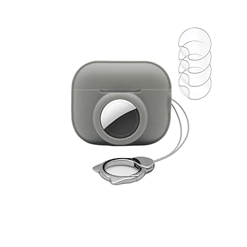 OEKSCENJ Tragetasche, kompatibel mit AirPods Pro 2 für Airtag, 2-in-1-Schutzhülle für Airpod Pro 2, Silikon-GPS-Tracker-Abdeckung mit Schlüsselanhänger, Grau OEKSCENJ Tragetasche, kompatibel mit AirPods Pro 2 für Airtag, 2-in-1-Schutzhülle für Airpod Pro 2, Silikon-GPS-Tracker-Abdeckung mit Schlüsselanhänger, Grau von OEKSCENJ