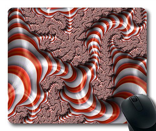 (Precision Lock Edge Mouse Pad) Fractal Abstract Red White Stripes Background Gaming Mouse Pad Mouse Mat for Mac or Computer von OEM