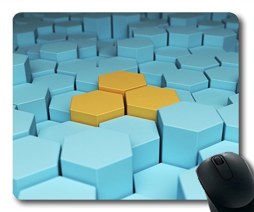 (Precision Lock Edge Mouse Pad) Hex Hexagonal Abstract Modern Shape Simple Gaming Mouse Pad Mouse Mat for Mac or Computer von OEM