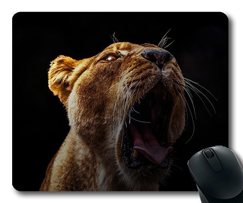 (Precision Lock Edge Mouse Pad) Lion Lion Head Teeth Background Layout Stage Gaming Mouse Pad Mouse Mat for Mac or Computer von OEM