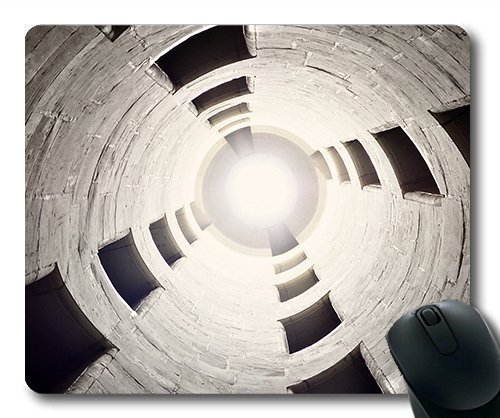 (Precision Lock Edge Mouse Pad) Silo Light Tall Round Concrete Abstract Gray Gaming Mouse Pad Mouse Mat for Mac or Computer von OEM