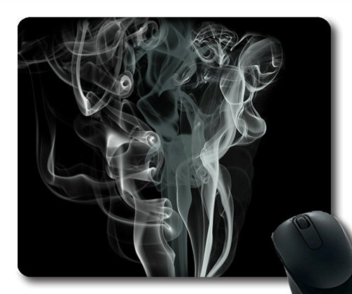 (Precision Lock Edge Mouse Pad) Smoke Background Artwork Swirl Abstract Black Gaming Mouse Pad Mouse Mat for Mac or Computer von OEM