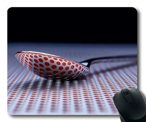 (Precision Lock Edge Mouse Pad) Tabletop Photography Spoon Circle Orange Abstract Gaming Mouse Pad Mouse Mat for Mac or Computer von OEM