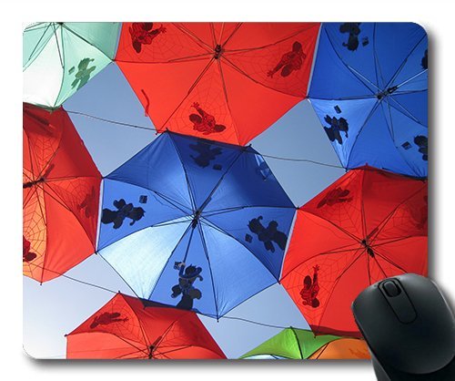 (Precision Lock Edge Mouse Pad) Umbrellas Red Blue Patterns Colorful Abstracts Gaming Mouse Pad Mouse Mat for Mac or Computer von OEM