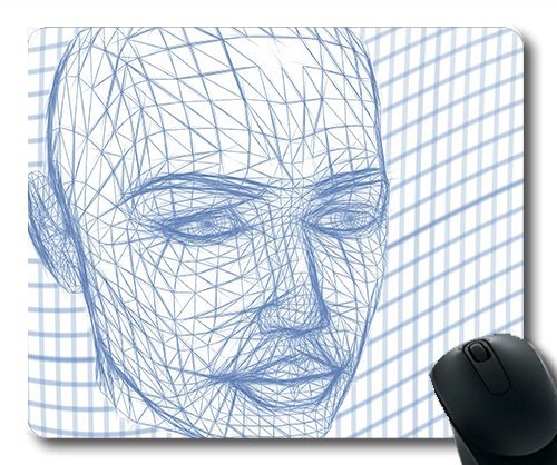 (Precision Lock Edge Mouse pad) Head Wireframe Face Lines Wave Network Web Gaming Mouse pad Mouse mat for mac or Computer von OEM