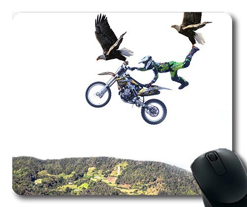 (genaue - Kante - Mousepad) Motorrad - Adler springen Tier ungewöhnlich Cross Gaming Mouse Pad für Mac - Oder Computer - Maus von OEM