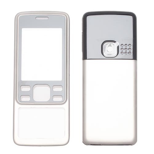 Housing Gehäuse Cover passend für Nokia 6300 silber (front/back) von OEM