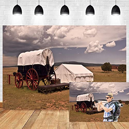 OERJU Wilder West-Wagen-Hintergrund, Outdoor-Reise, Thema, Grasland, Zelt, Western-Cowboy, Bauernland, Fotografie-Hintergrund für Kinder und Erwachsene, Portrait, Foto, Vinyl, Studio-Requisiten OERJU Wilder West-Wagen-Hintergrund, Outdoor-Reise, Thema, Grasland, Zelt, Western-Cowboy, Bauernland, Fotografie-Hintergrund für Kinder und Erwachsene, Portrait, Foto, Vinyl, Studio-Requisiten von OERJU